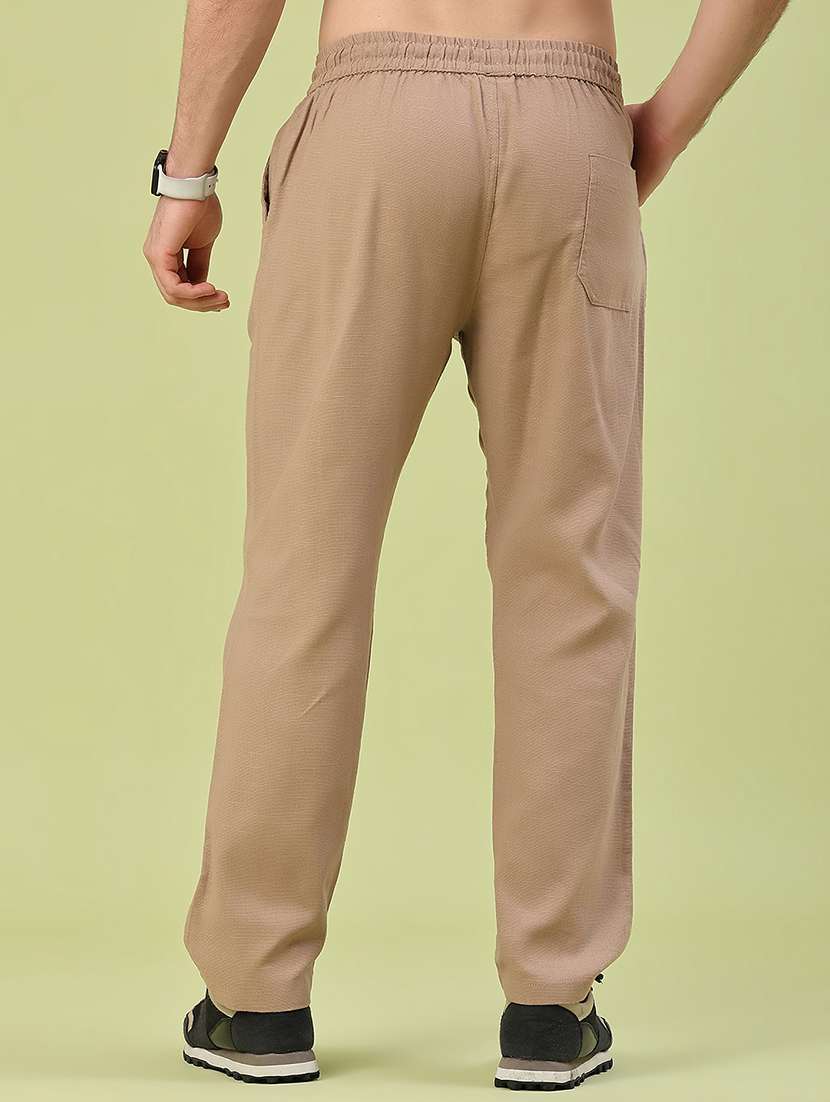 men solid mid rise full length track pant - 22438577 -  Standard Image - 4