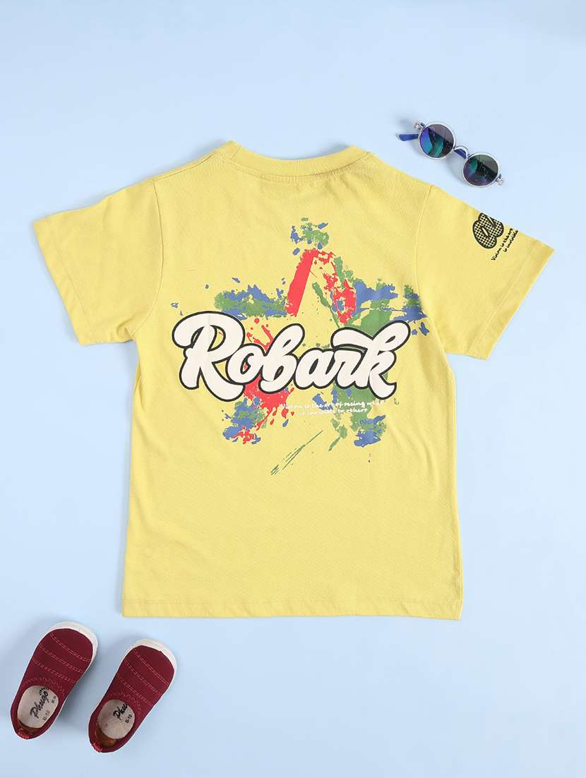 Boys Printed Short Sleeves Regular Fit T-shirt - 22438605 -  Standard Image - 1