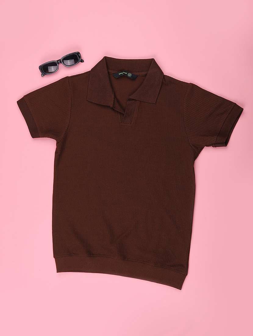 Boys Self Design Short Sleeves Polo T-shirt - 22438613 -  Standard Image - 1