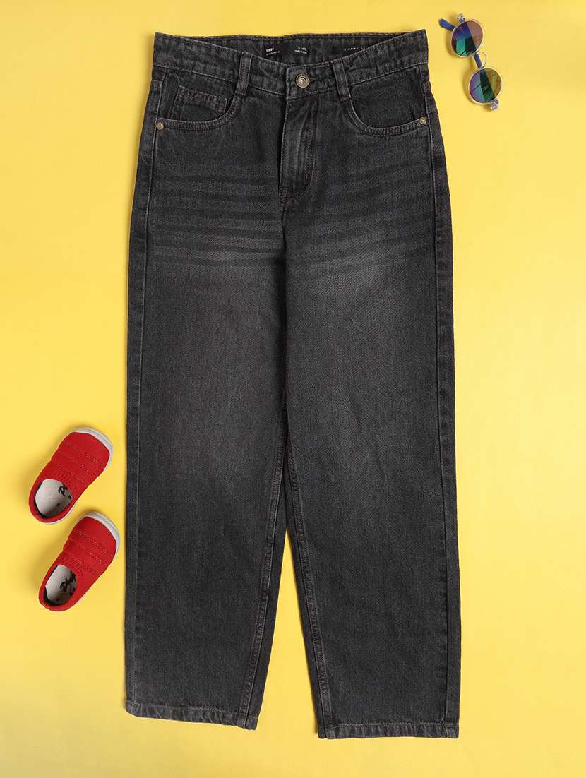 girls washed mid rise straight fit jeans - 22438684 -  Standard Image - 1