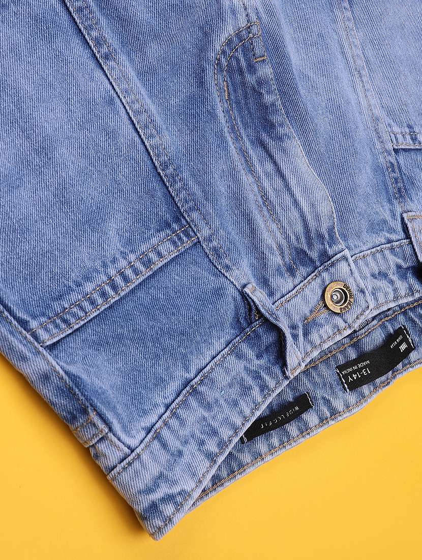 girls washed mid rise wide leg fit jeans - 22438685 -  Standard Image - 4