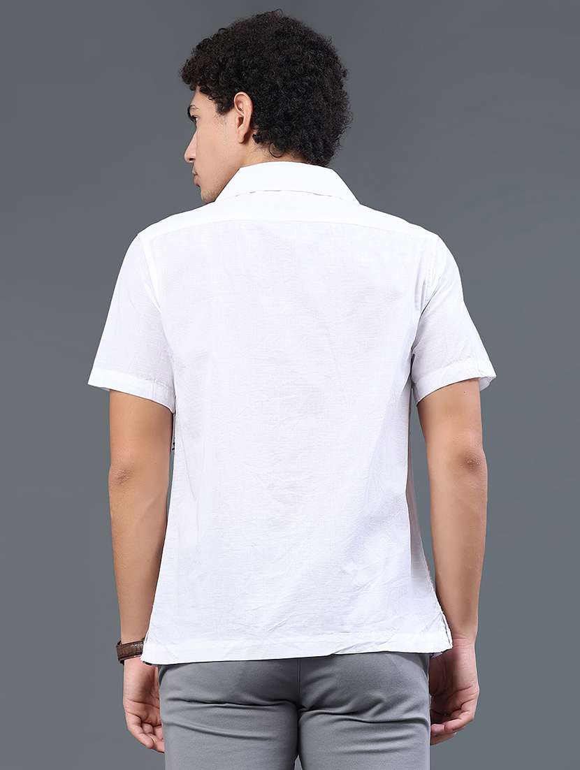 men printed short sleeve regular fit casual shirt - 22438758 -  Standard Image - 4