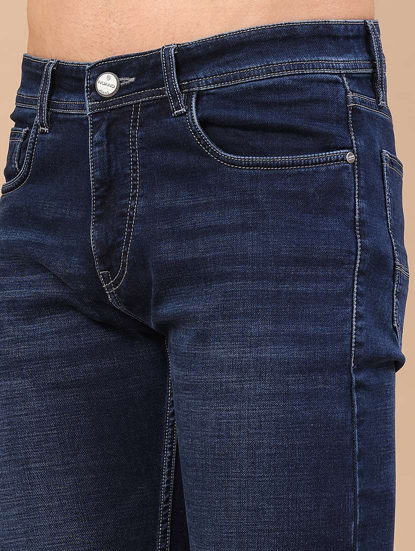 men washed mid rise full length slim fit jeans - 22438765 -  Standard Image - 1