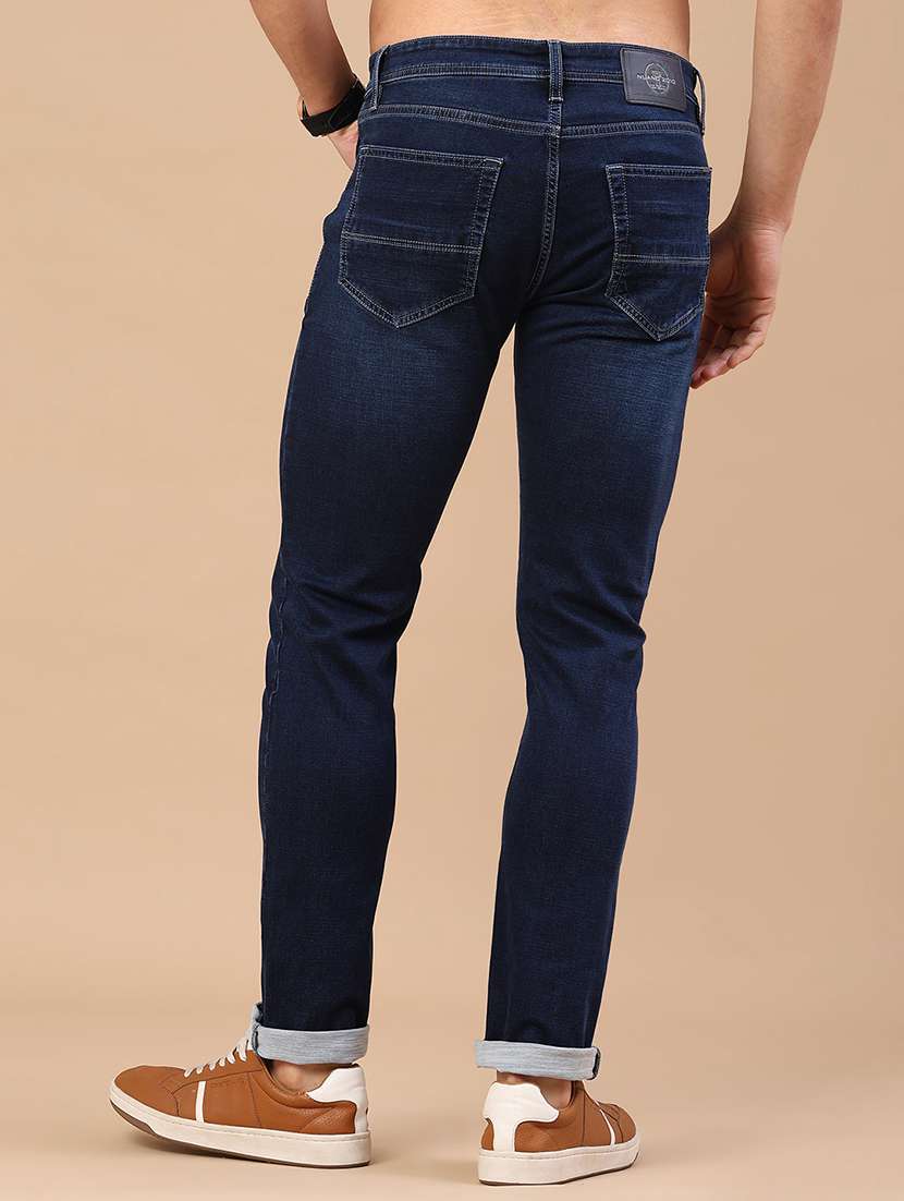 men washed mid rise full length slim fit jeans - 22438765 -  Standard Image - 4