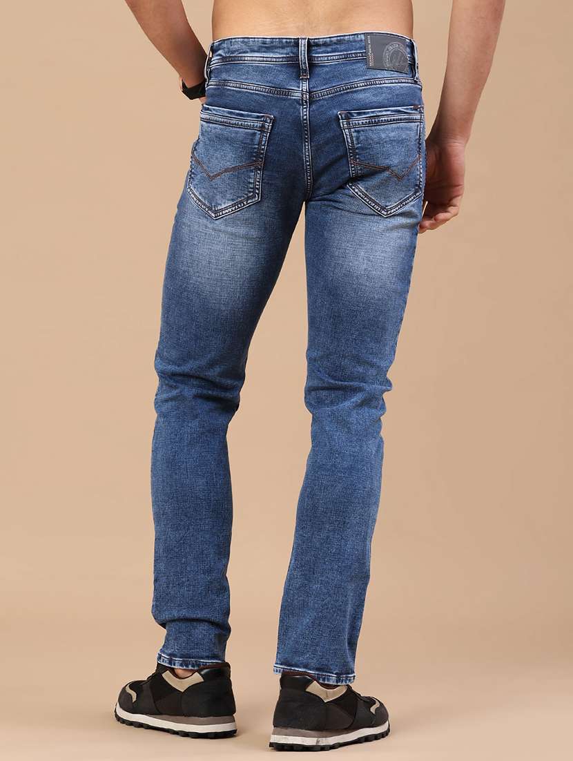 men washed mid rise full length slim fit jeans - 22438767 -  Standard Image - 4