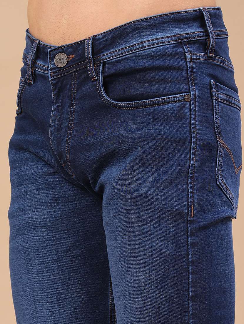 men washed mid rise full length slim fit jeans - 22438769 -  Standard Image - 1