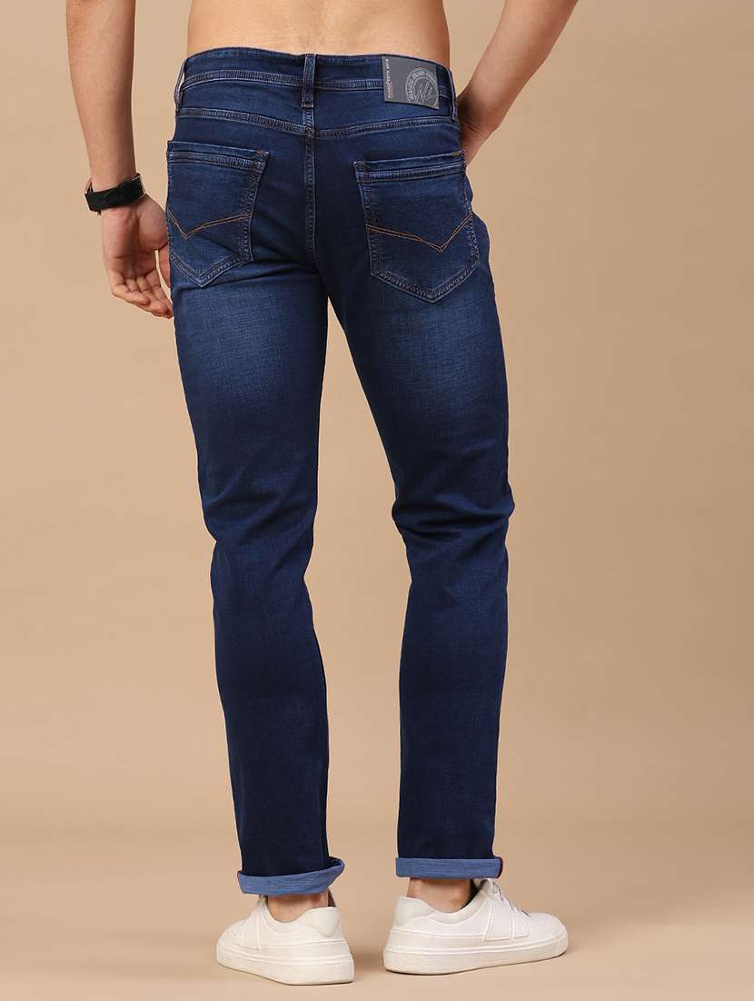 men washed mid rise full length slim fit jeans - 22438769 -  Standard Image - 4