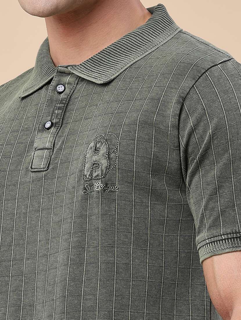 men textured short sleeve slim fit polo t-shirt - 22438794 -  Standard Image - 1