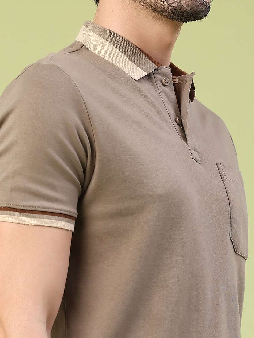 men solid short sleeve slim fit polo t-shirt - 22438807 -  Standard Image - 1