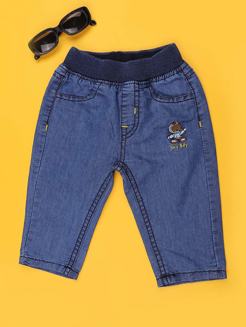 boys embroidered mid rise slim fit jeans - 22438872 -  Standard Image - 1