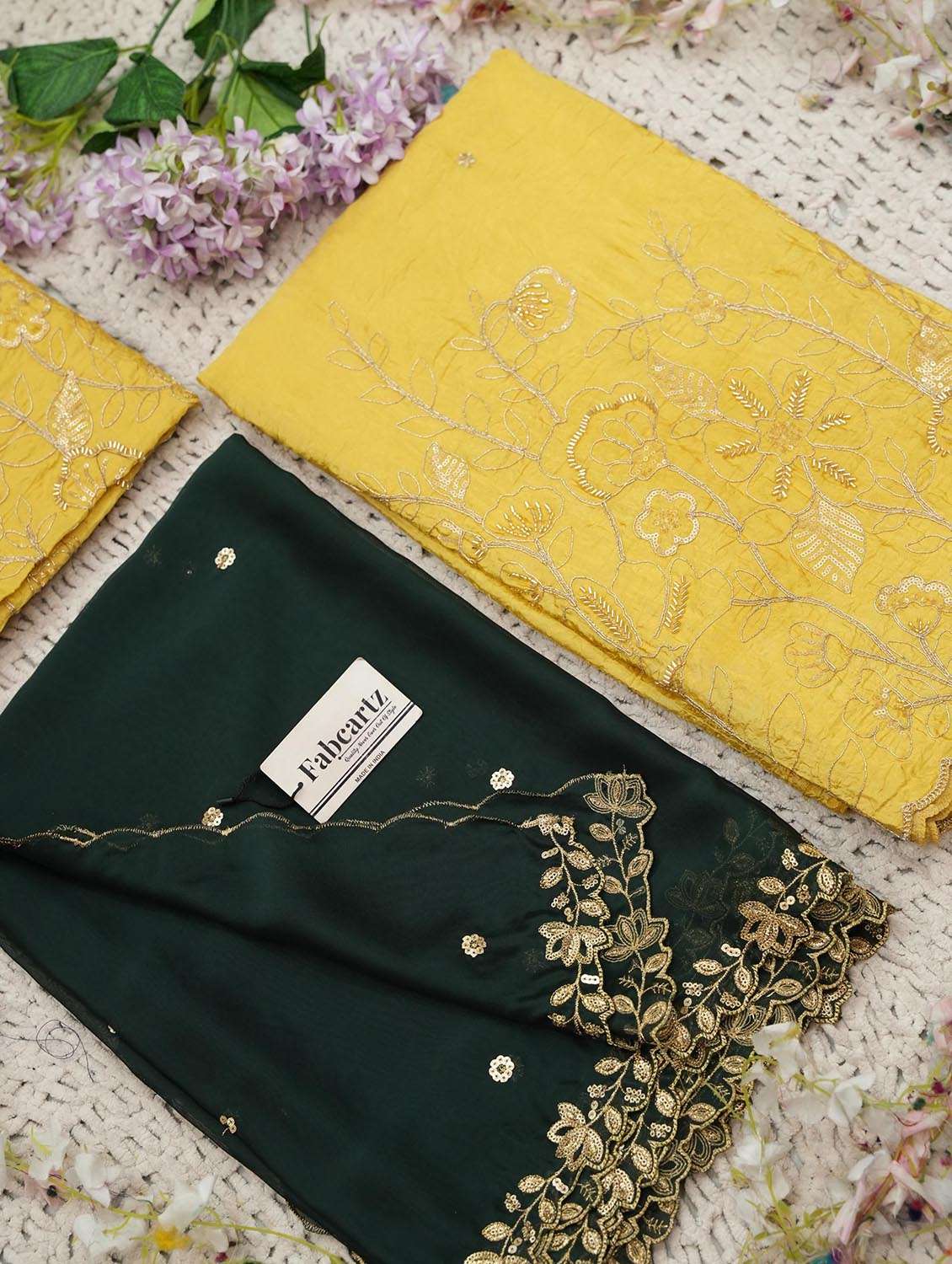 women solid with work flared unstitched lehenga choli set - 22439063 -  Standard Image - 1