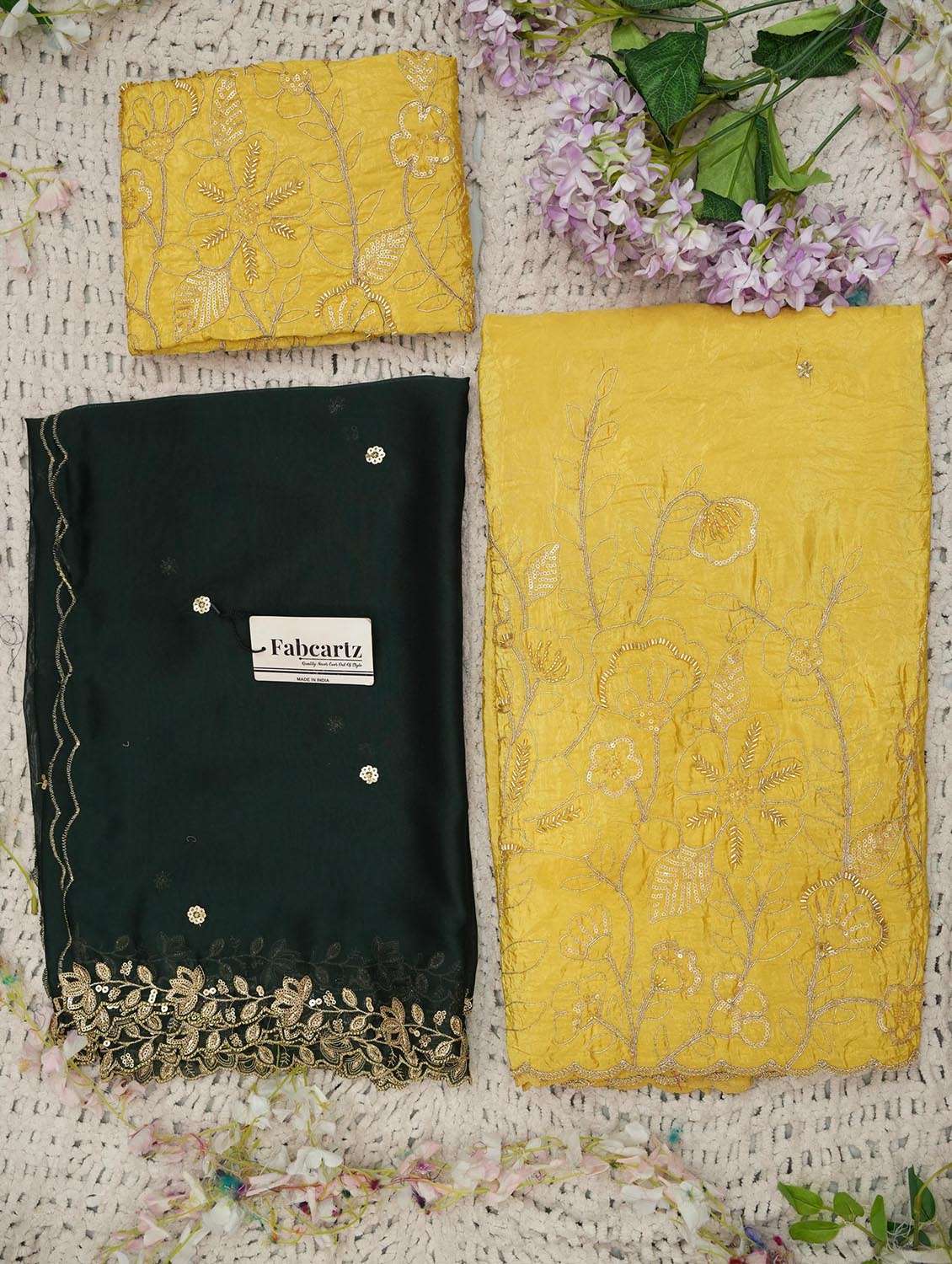 women solid with work flared unstitched lehenga choli set - 22439063 -  Standard Image - 4