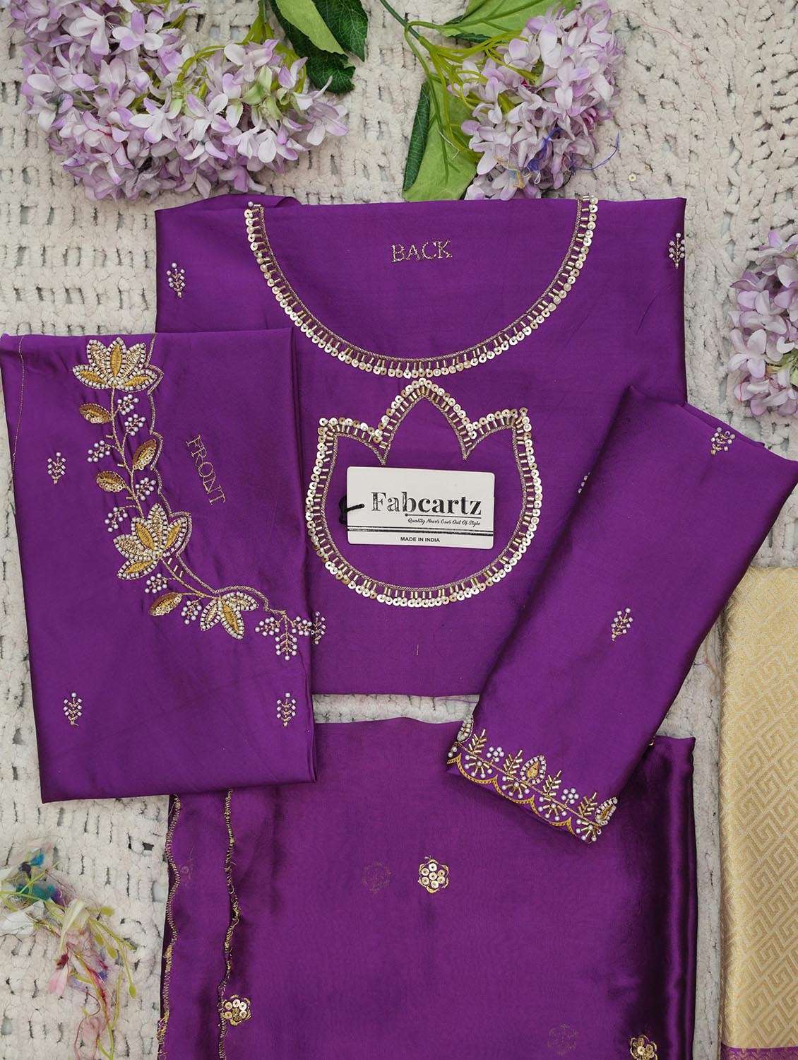 women self design flared unstitched lehenga choli set - 22439095 -  Standard Image - 1