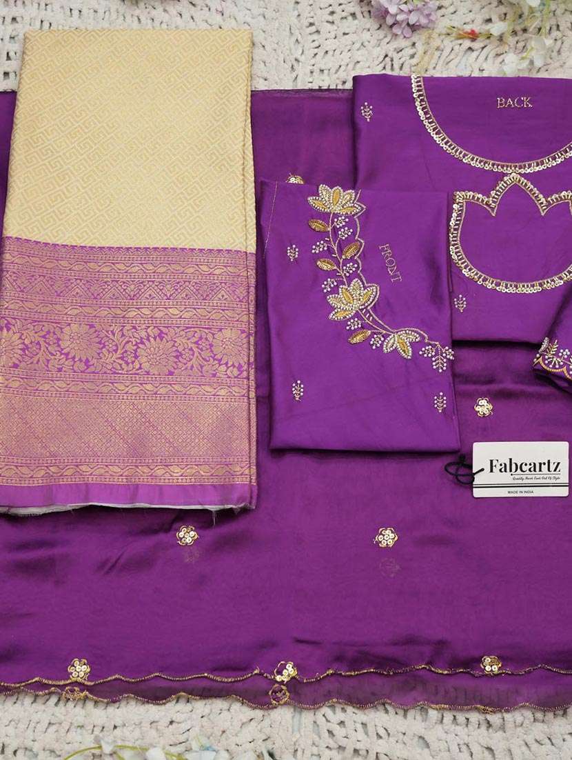 women self design flared unstitched lehenga choli set - 22439095 -  Standard Image - 4