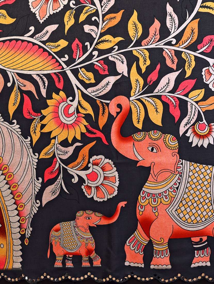 women kalamkari printed saree with blouse - 22439188 -  Standard Image - 6