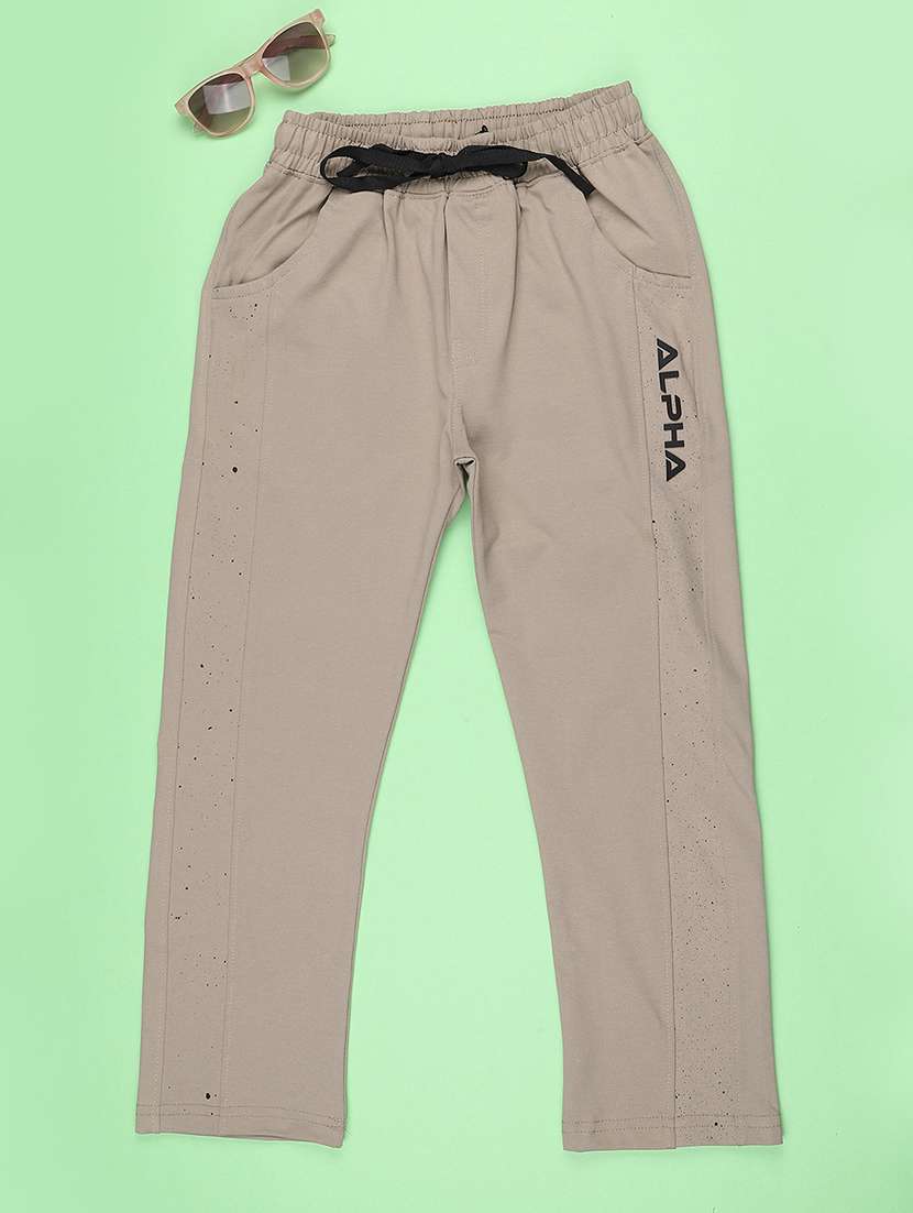 boys solid mid rise slim fit track pant - 22439285 -  Standard Image - 1