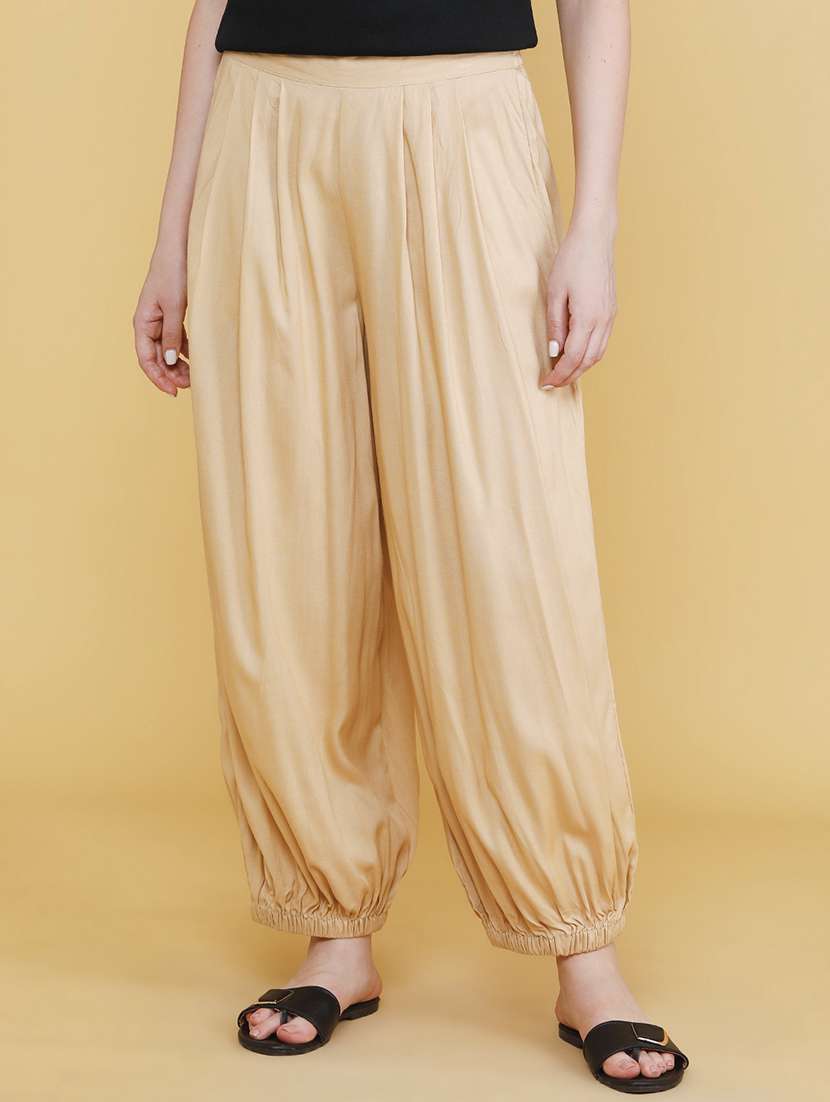 women solid mid rise salwar