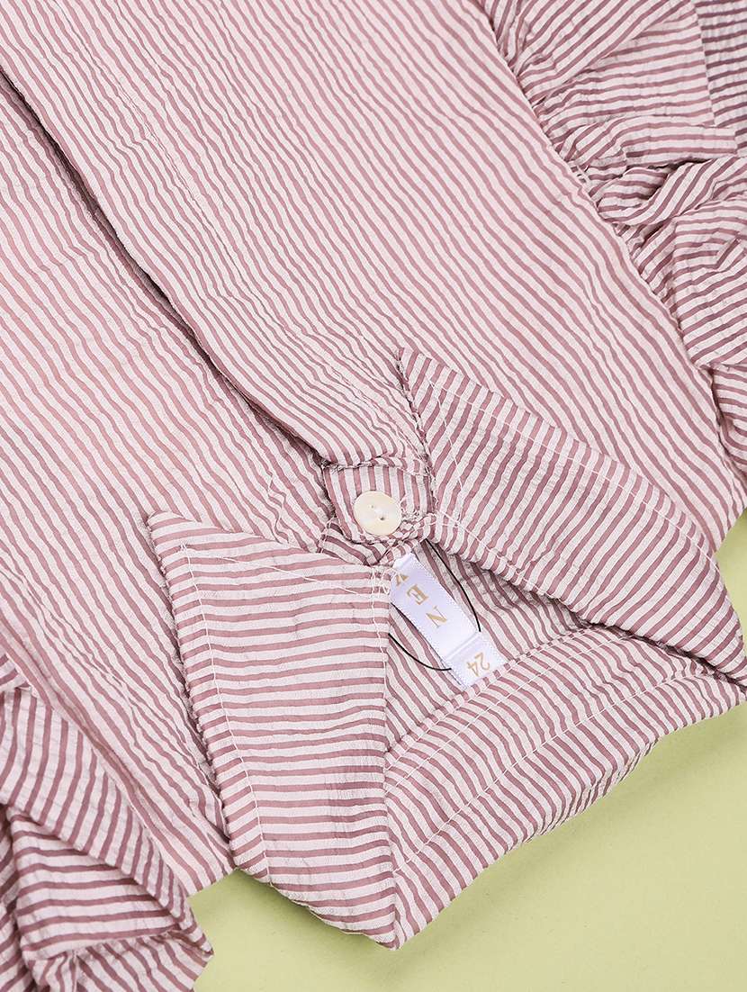 girls printed puff sleeves collared shirt style top - 22439325 -  Standard Image - 4