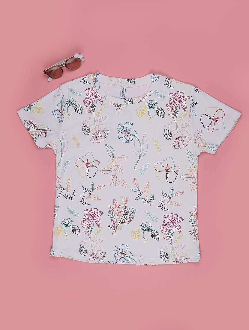 girls printed round neck short sleeves tee - 22439380 -  Standard Image - 1
