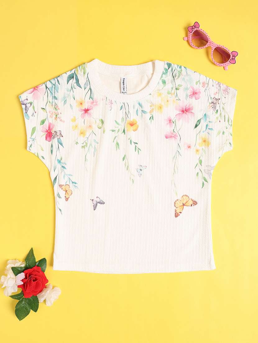  girls printed round neck short sleeves tee - 22439381 -  Standard Image - 1