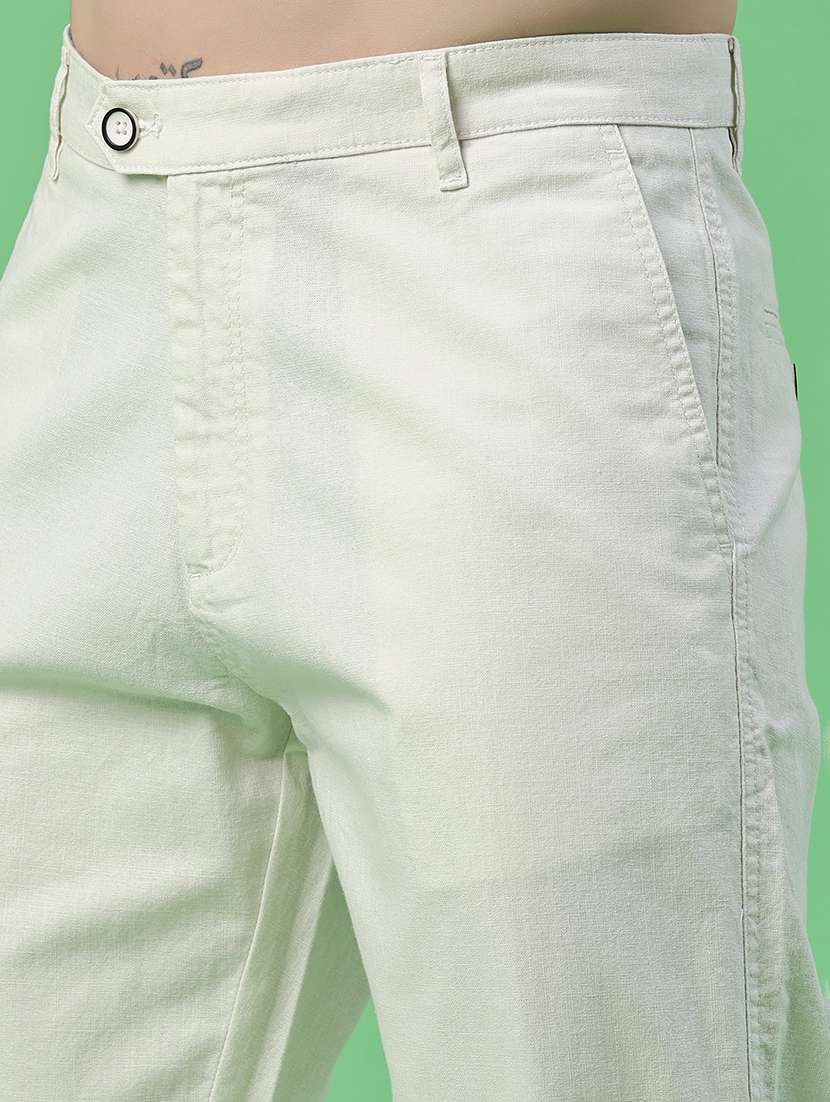 Men Solid Mid Rise Chinos Casual Trouser - 22439403 -  Standard Image - 1