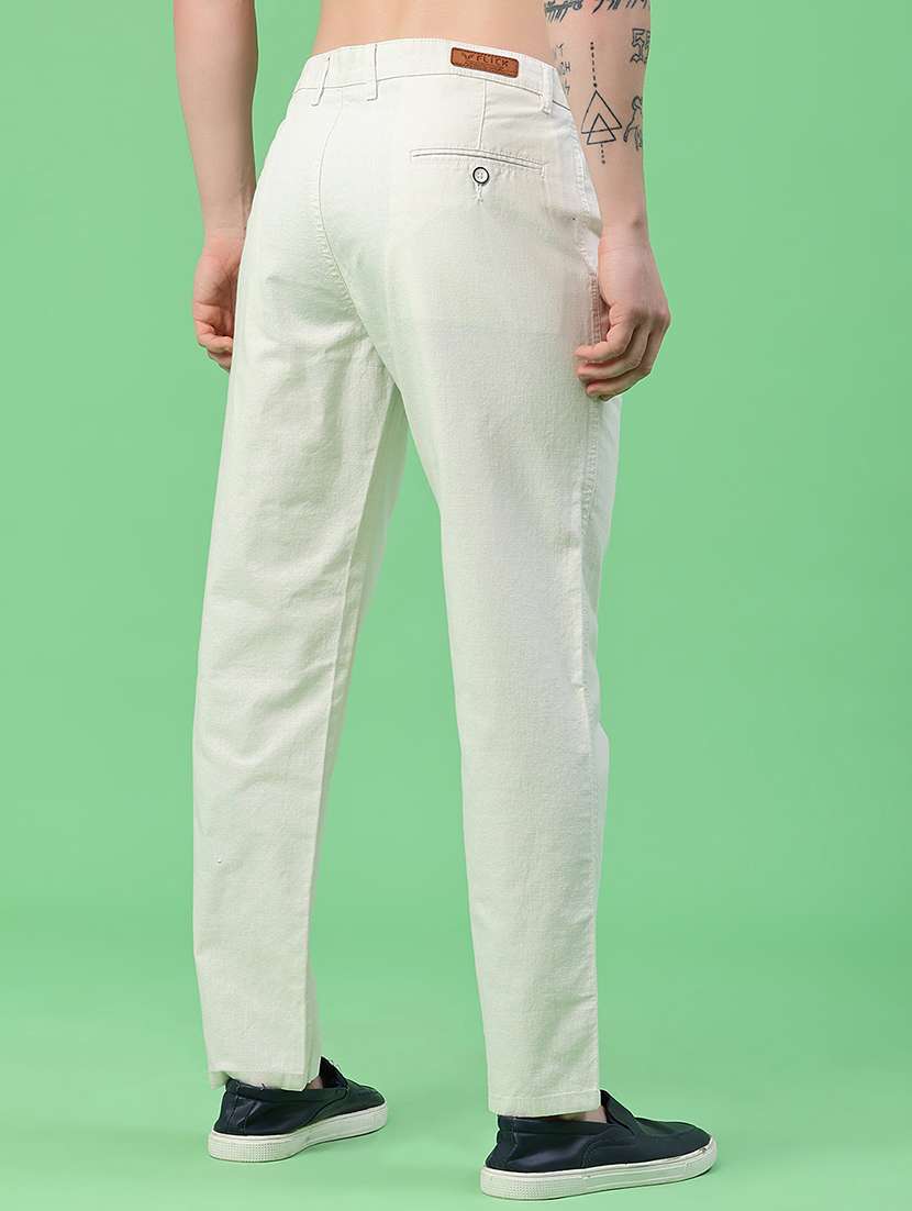 Men Solid Mid Rise Chinos Casual Trouser - 22439403 -  Standard Image - 4