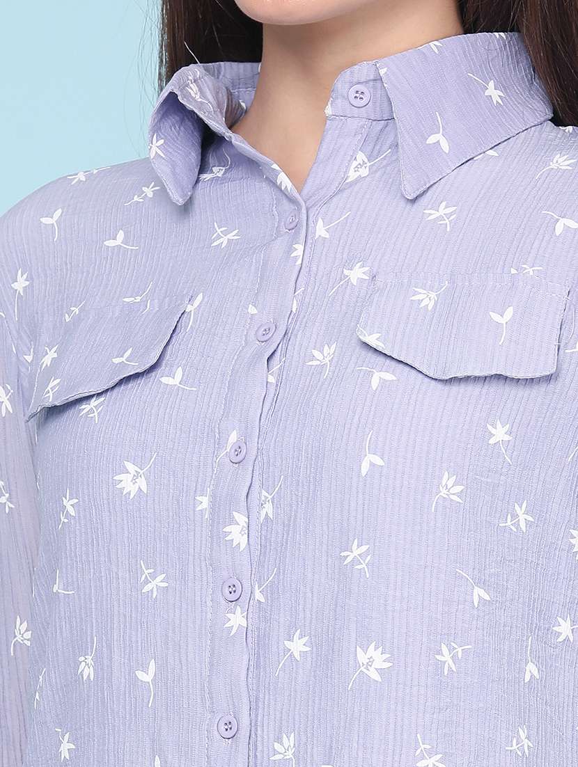 women printed three quarter sleeves regular shirt - 22439453 -  Standard Image - 1