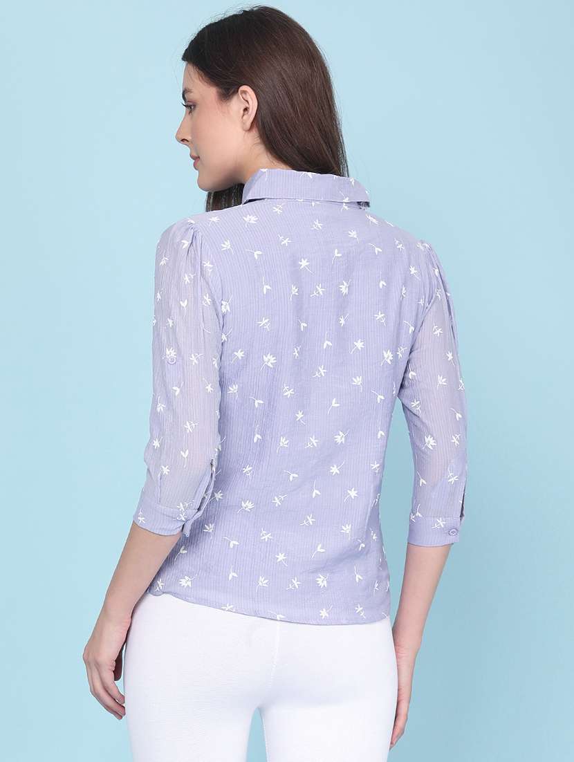 women printed three quarter sleeves regular shirt - 22439453 -  Standard Image - 4