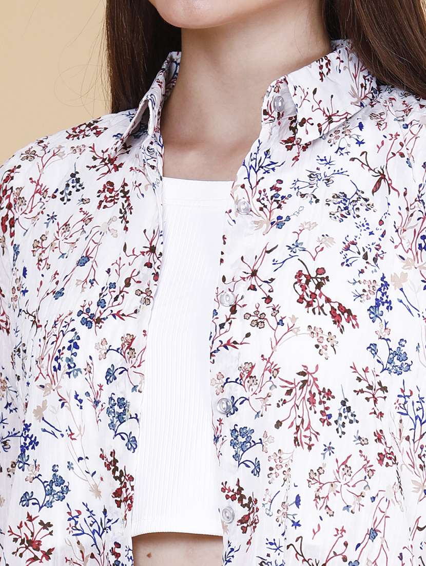 women printed three quarter sleeves regular shirt - 22439460 -  Standard Image - 1