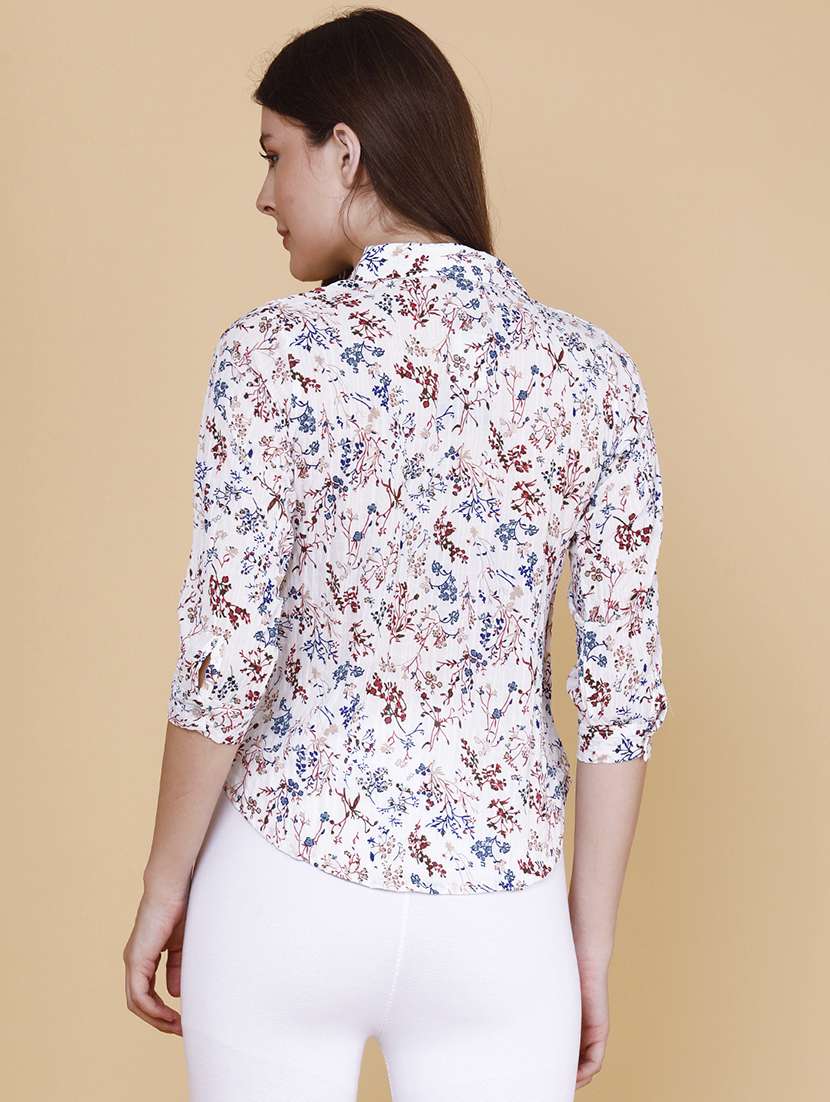 women printed three quarter sleeves regular shirt - 22439460 -  Standard Image - 4