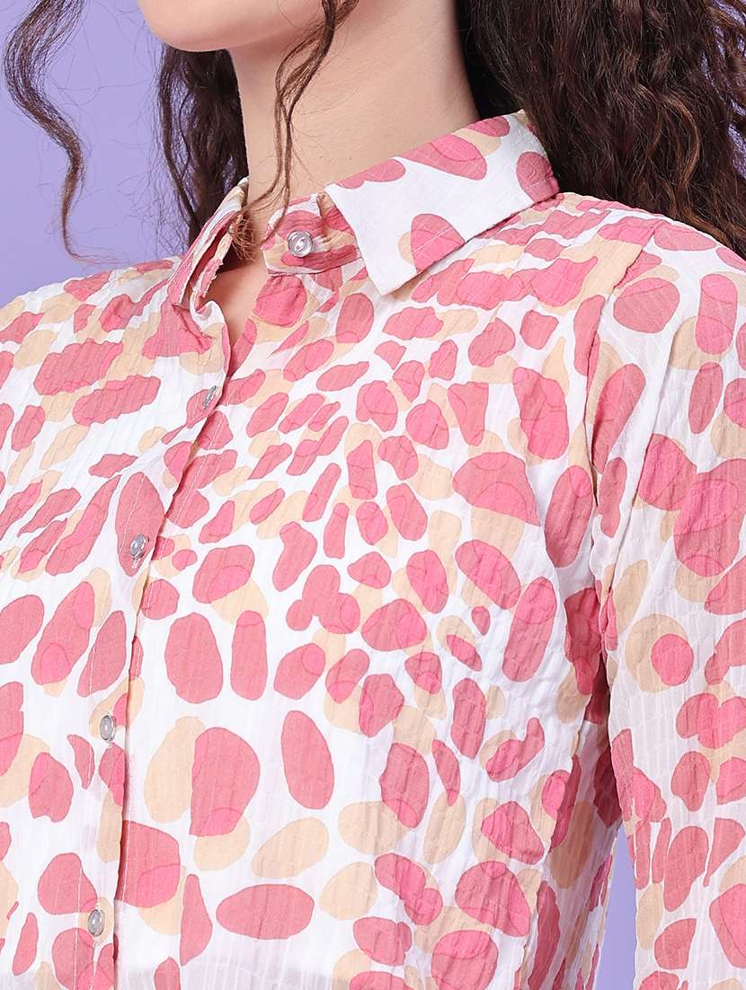 women printed three quarter sleeves regular shirt - 22439471 -  Standard Image - 1