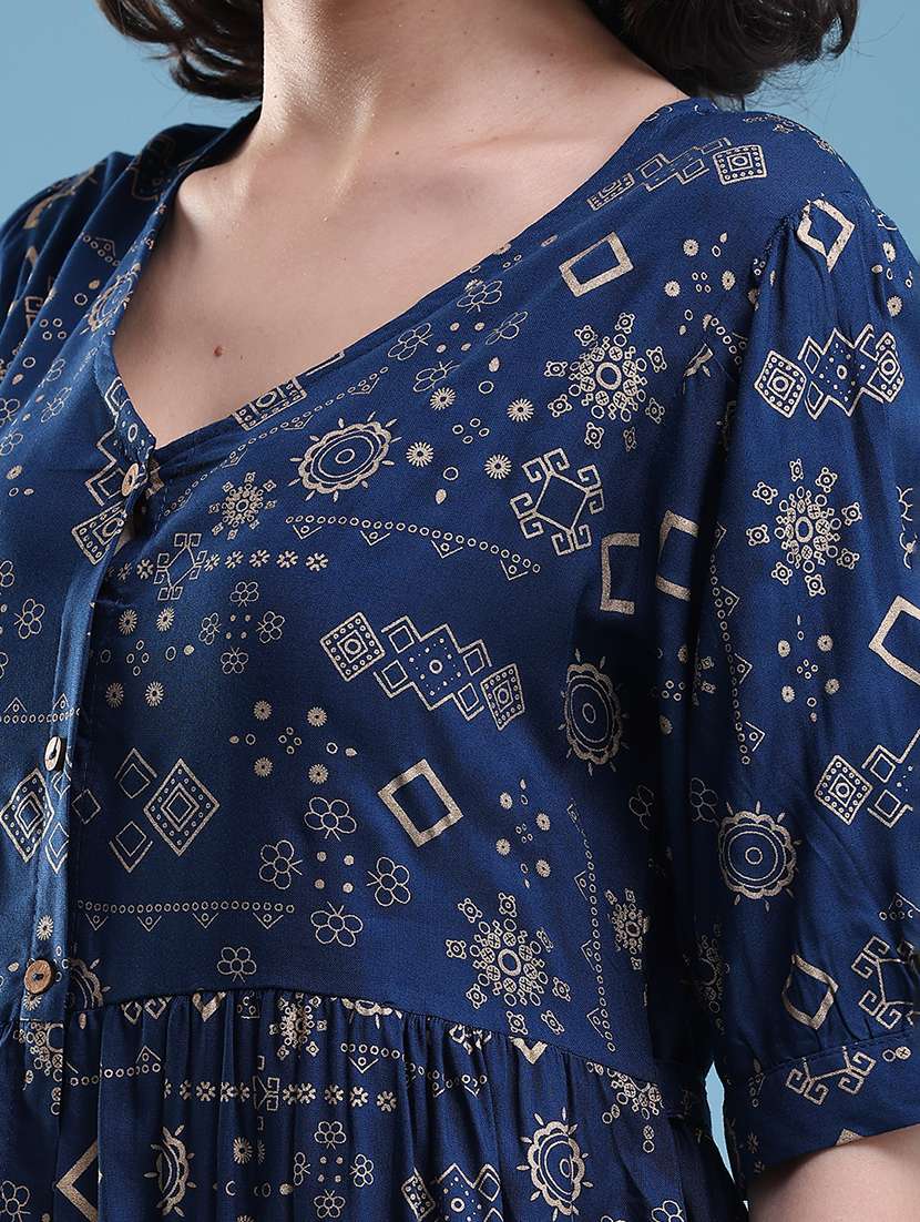 Women Printed Short Sleeves A-line Dress - 22439598 -  Standard Image - 1