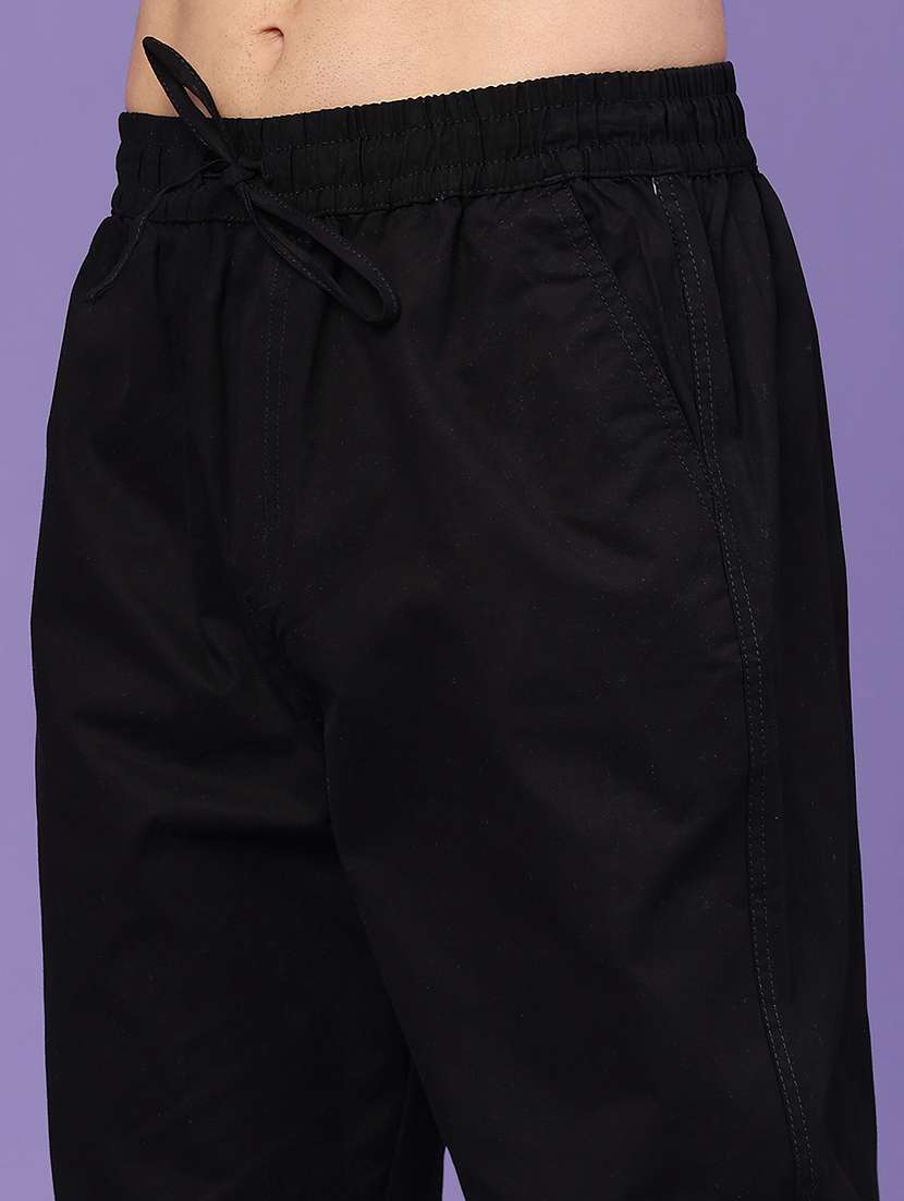 men solid mid rise full length track pant - 22439625 -  Standard Image - 1