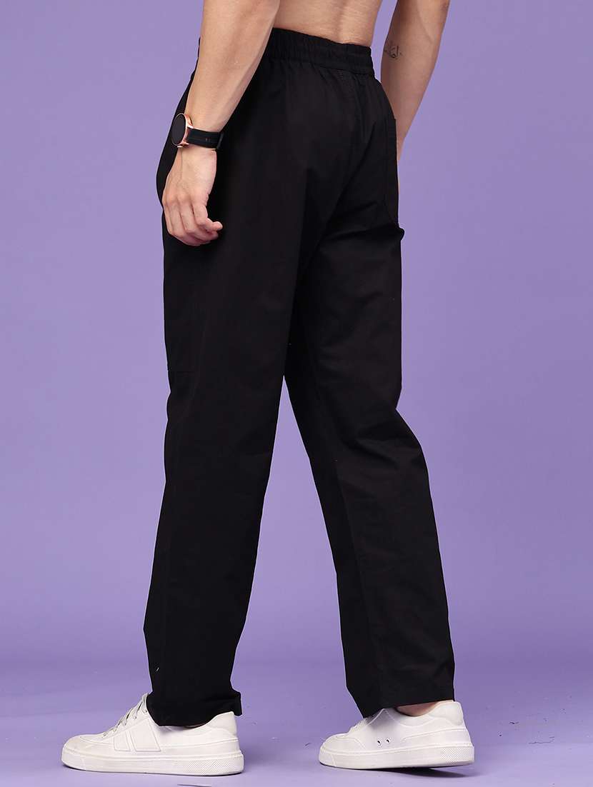 men solid mid rise full length track pant - 22439625 -  Standard Image - 4