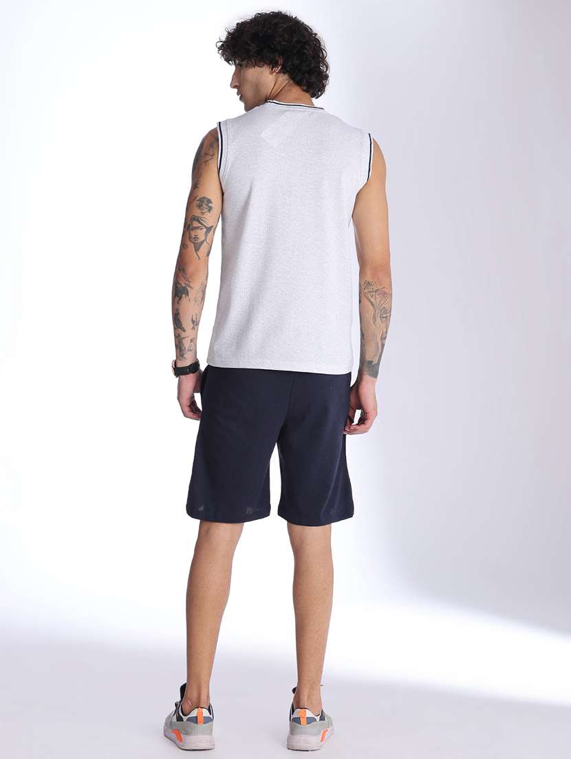 men typographic sleeveless shorts & vest co-ord set - 22439628 -  Standard Image - 4