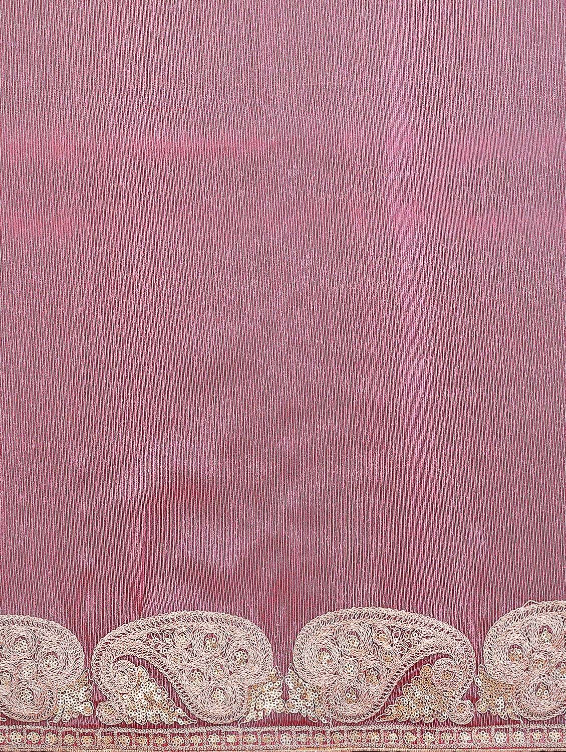 women solid with bordered saree with blouse - 22439672 -  Standard Image - 6