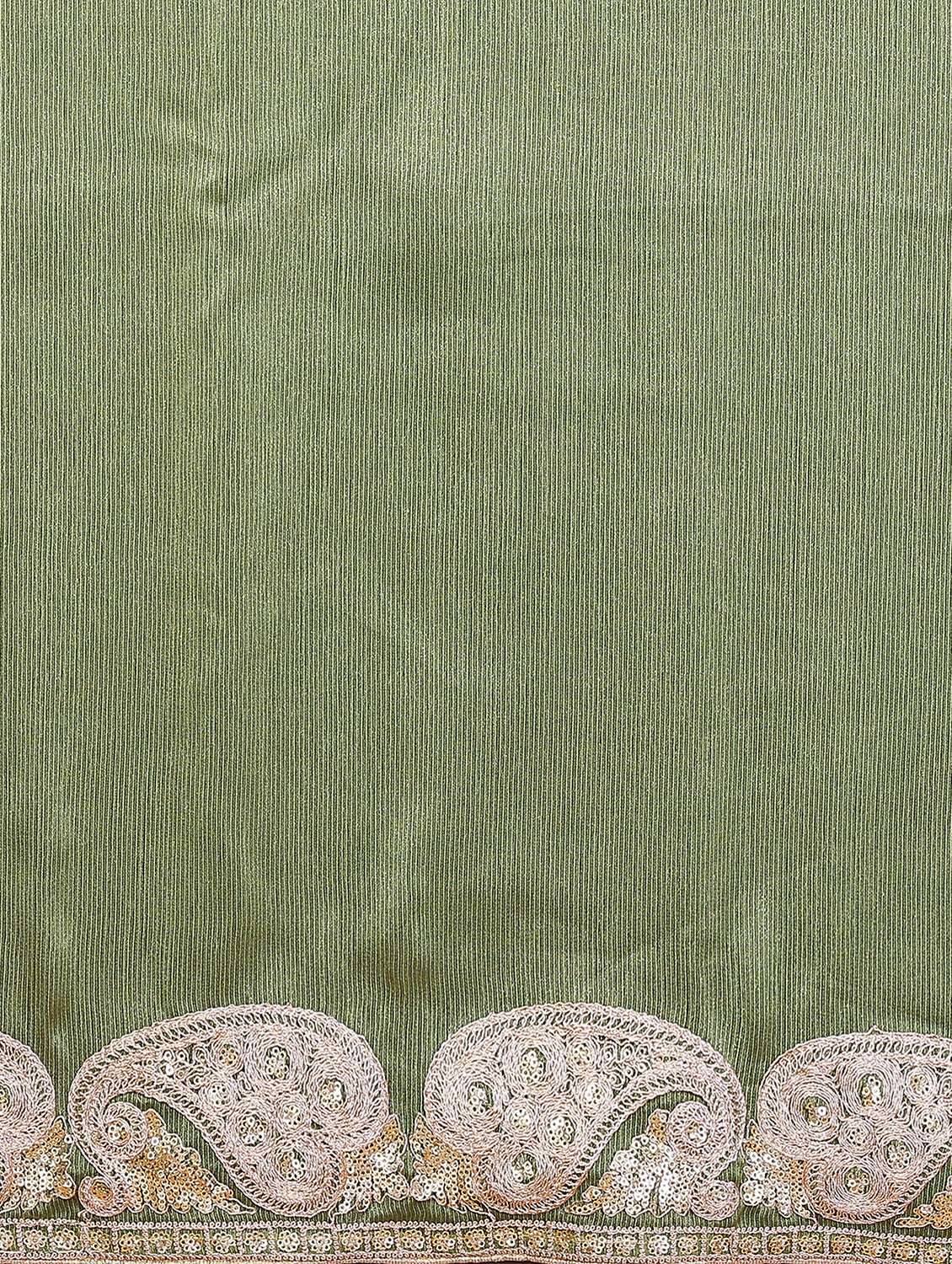 women solid with bordered saree with blouse - 22439673 -  Standard Image - 6