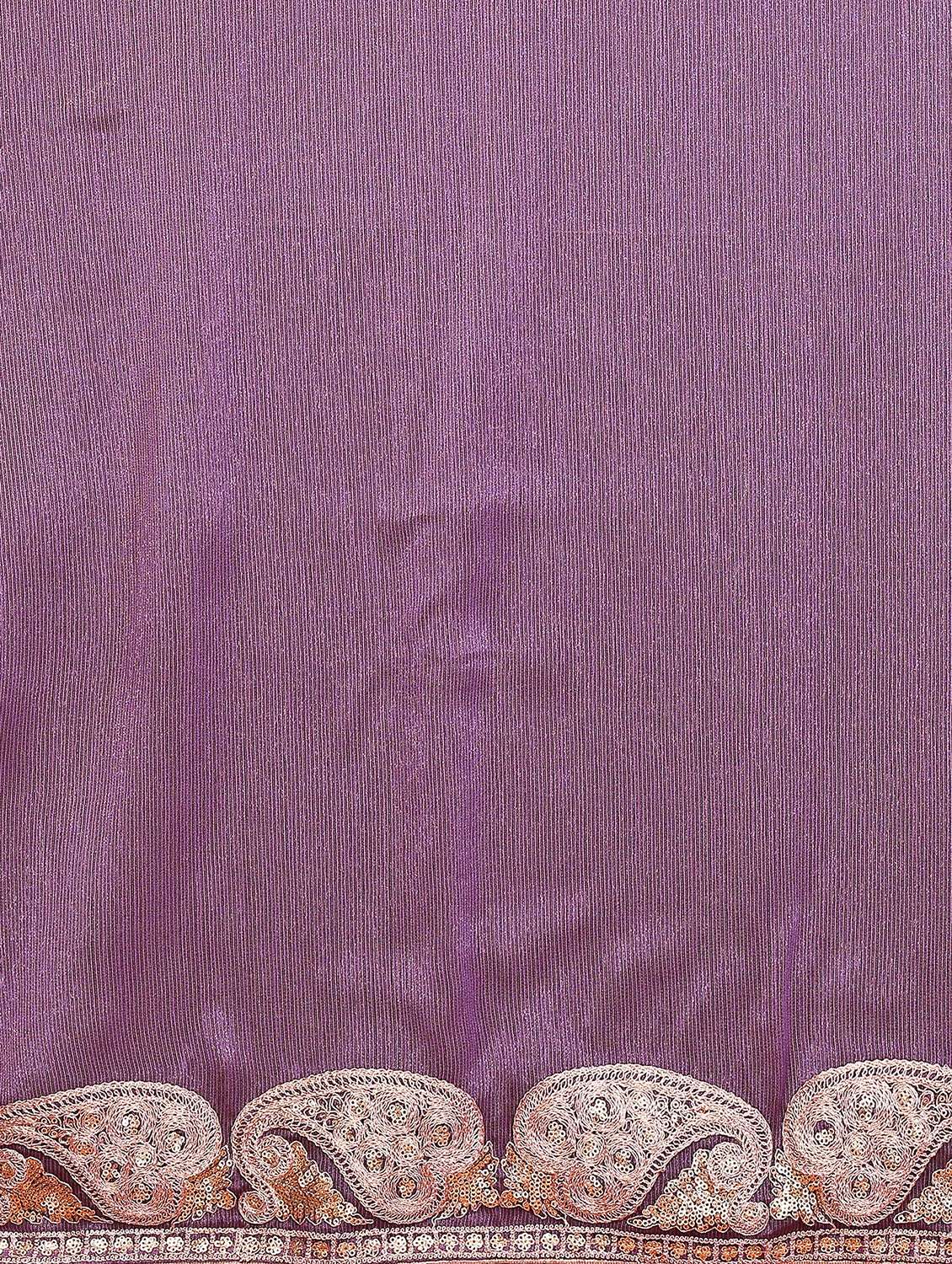 women solid with bordered saree with blouse - 22439674 -  Standard Image - 6