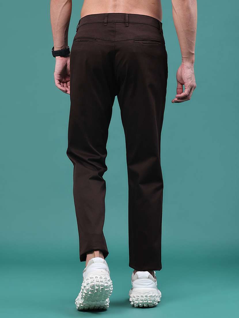 Men Solid Mid Rise Chinos Casual Trouser - 22439696 -  Standard Image - 4