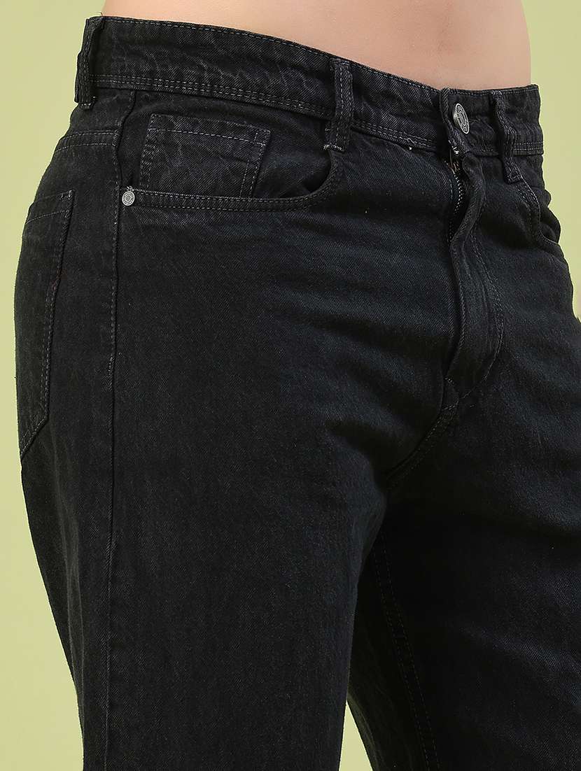 Men Plain Mid Rise Full Length Straight Jeans - 22439700 -  Standard Image - 1