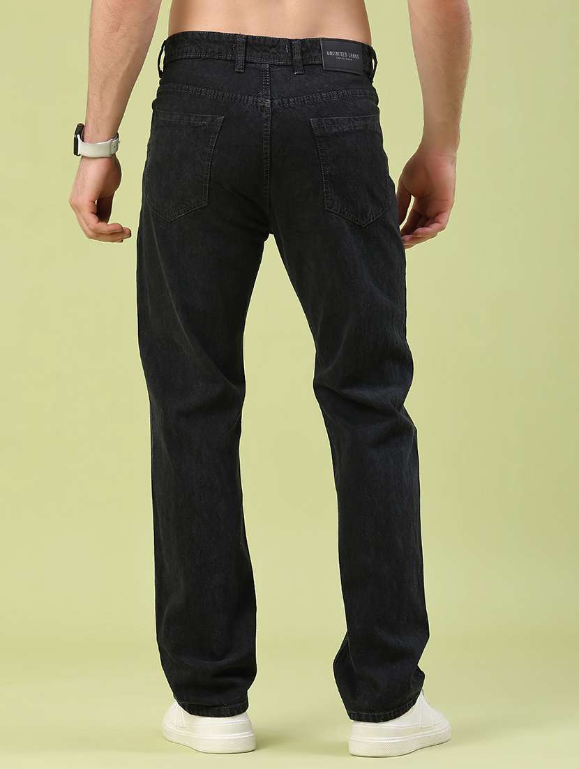 Men Plain Mid Rise Full Length Straight Jeans - 22439700 -  Standard Image - 4