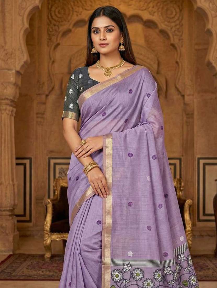 women floral printed saree with blouse - 22439728 -  Standard Image - 1