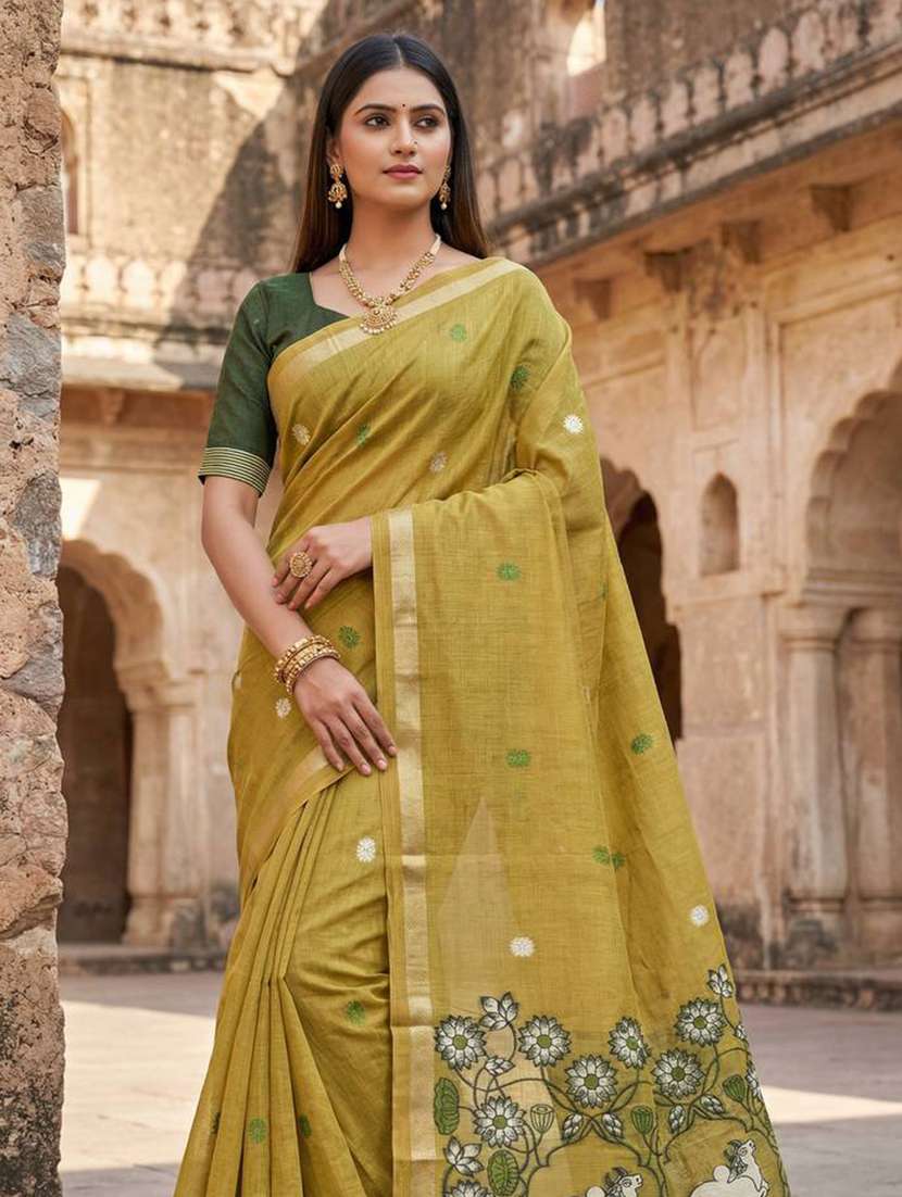 women floral printed saree with blouse - 22439731 -  Standard Image - 1