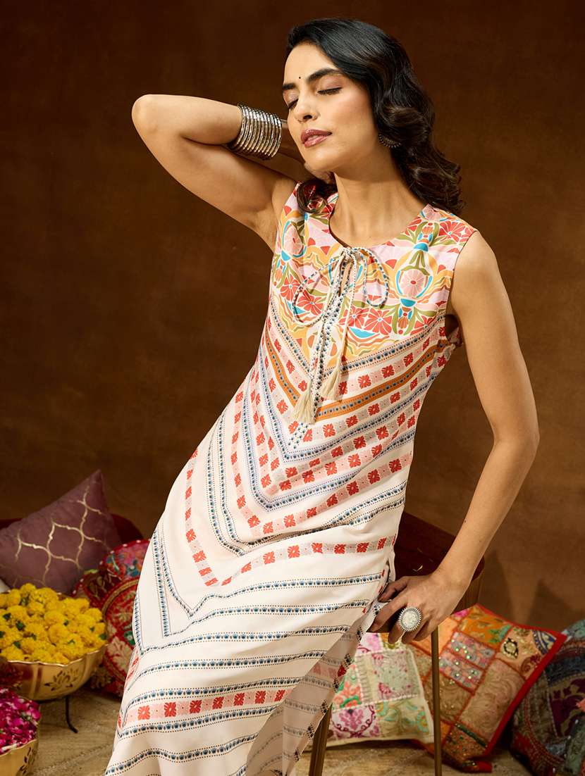 women cream co-ord set - 22440015 -  Standard Image - 1