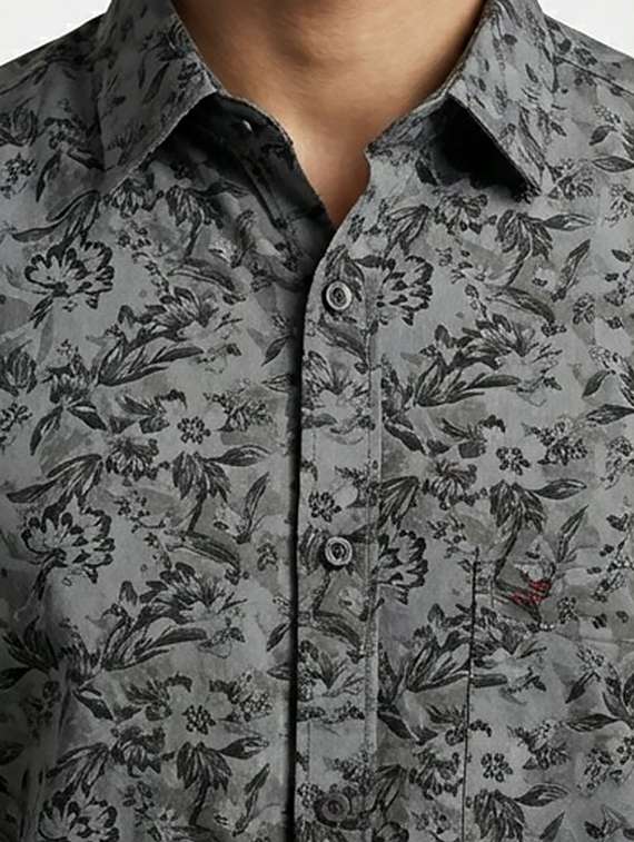 men printed long sleeve regular fit casual shirt - 22440022 -  Standard Image - 1