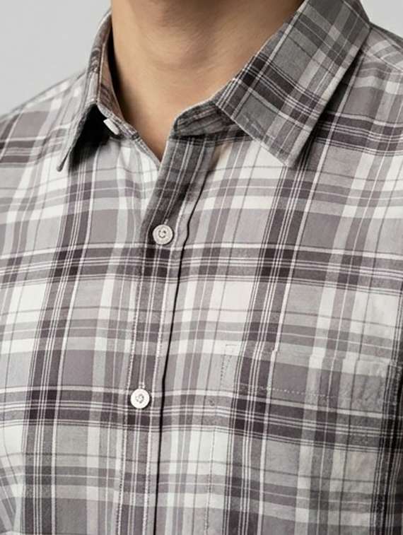men checkered long sleeve regular fit casual shirt - 22440027 -  Standard Image - 1