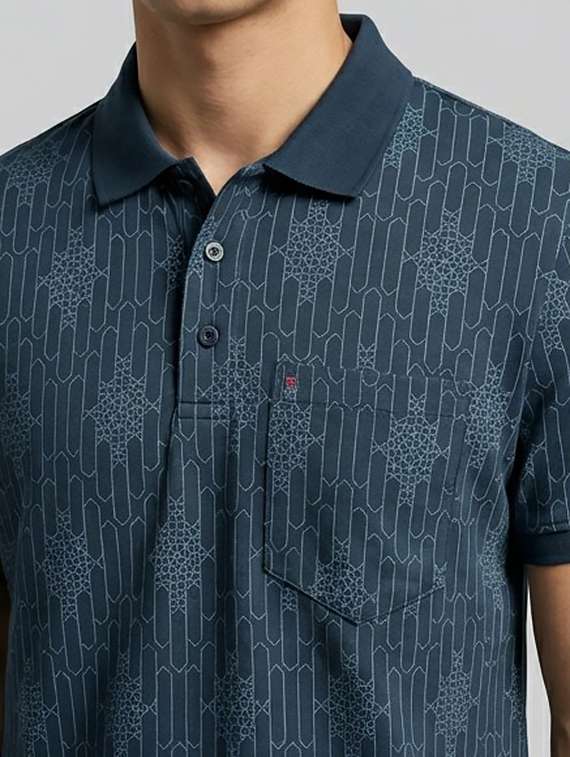 men printed short sleeve regular fit polo t-shirt - 22440031 -  Standard Image - 1