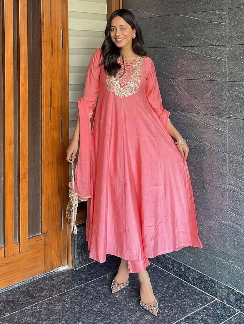 women pink kurta pant set - 22440040 -  Standard Image - 1