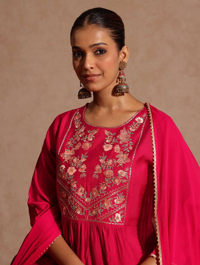 women pink kurta dupatta set - 22440047 -  Standard Image - 1