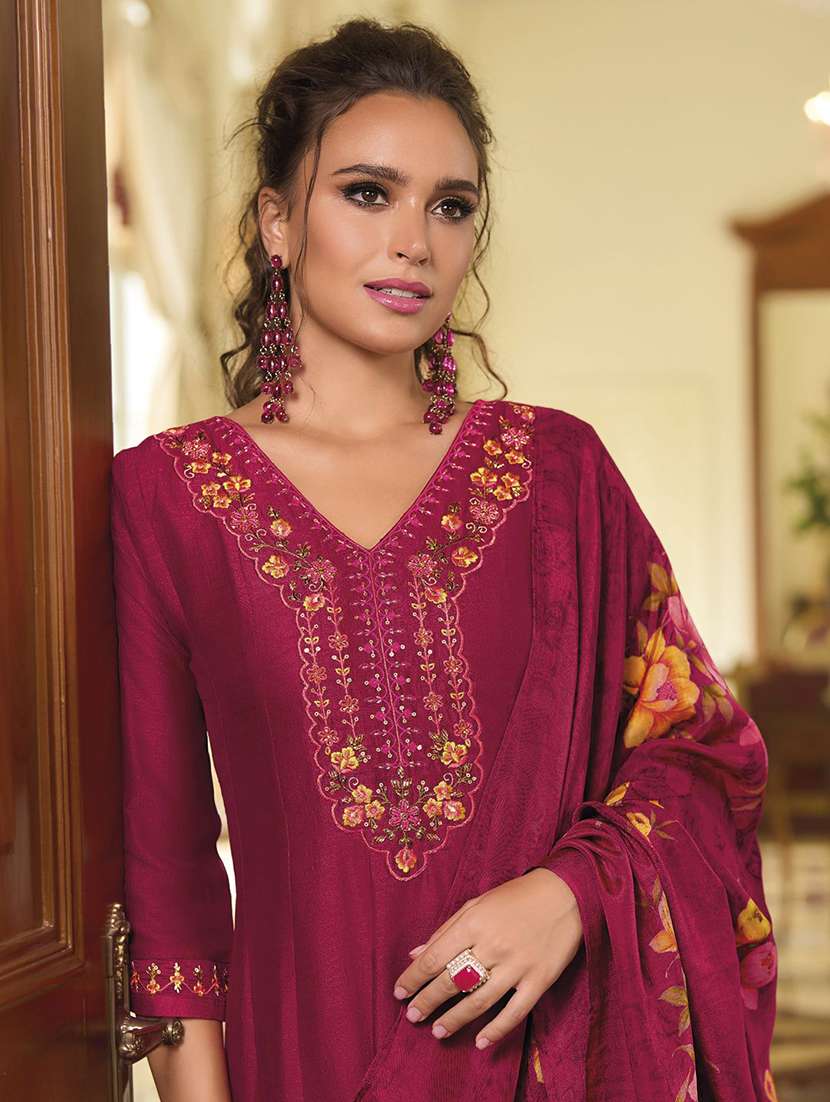 women pink kurta dupatta set - 22440208 -  Standard Image - 1